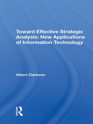 cover image of Toward Effective Strategic Analysis